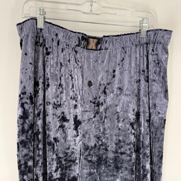 Savage X Fenty Whiskey Room Velvet Sleep Bottoms Men's Sze XL Navy Blue Straight - Picture 4 of 9